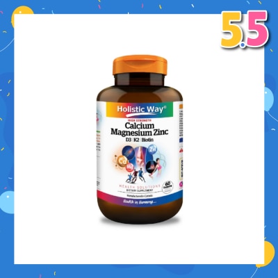 HOLISTIC WAY High Strength Calcium Magnesium Zinc Dietary Supplement Tablet 60s