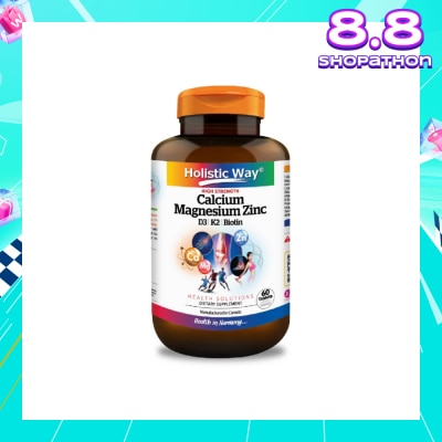 HOLISTIC WAY High Strength Calcium Magnesium Zinc Dietary Supplement Tablet 60s