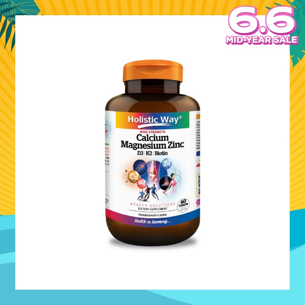 High Strength Calcium Magnesium Zinc Dietary Supplement Tablet 60s