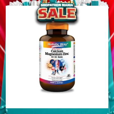 HOLISTIC WAY - High Strength Calcium Magnesium Zinc Dietary Supplement Tablet 60s