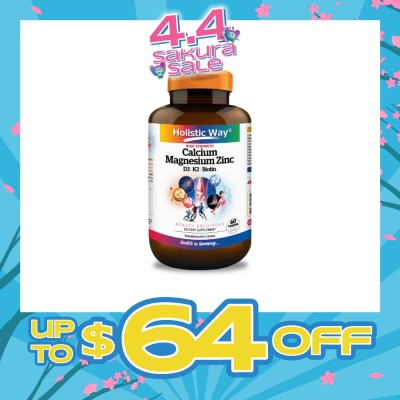 HOLISTIC WAY - High Strength Calcium Magnesium Zinc Dietary Supplement Tablet 60s