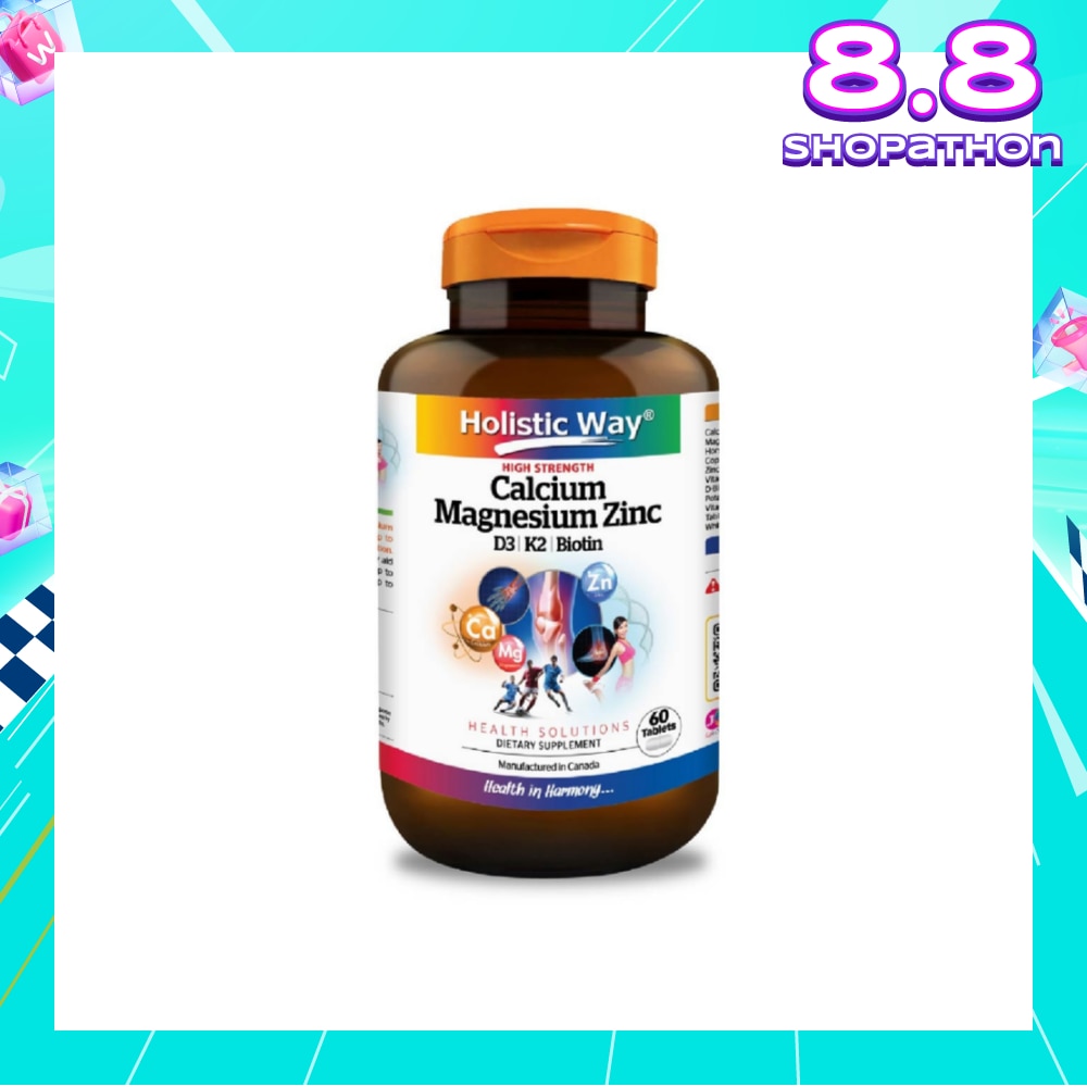 High Strength Calcium Magnesium Zinc Dietary Supplement Tablet 60s