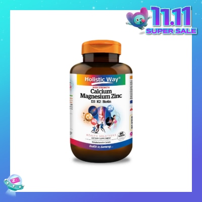 HOLISTIC WAY High Strength Calcium Magnesium Zinc Dietary Supplement Tablet 60s