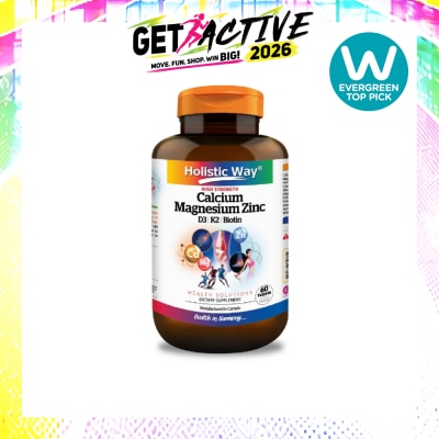 HOLISTIC WAY - High Strength Calcium Magnesium Zinc Dietary Supplement Tablet 60s image