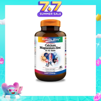 HOLISTIC WAY - High Strength Calcium Magnesium Zinc Dietary Supplement Tablet 60s