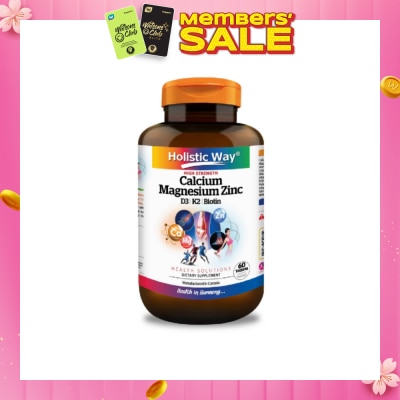 HOLISTIC WAY High Strength Calcium Magnesium Zinc Dietary Supplement Tablet 60s