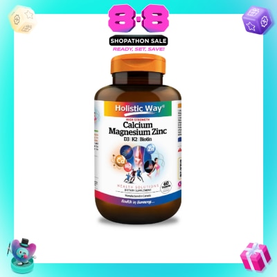 HOLISTIC WAY - High Strength Calcium Magnesium Zinc Dietary Supplement Tablet 60s