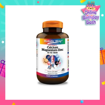 HOLISTIC WAY High Strength Calcium Magnesium Zinc Dietary Supplement Tablet 60s