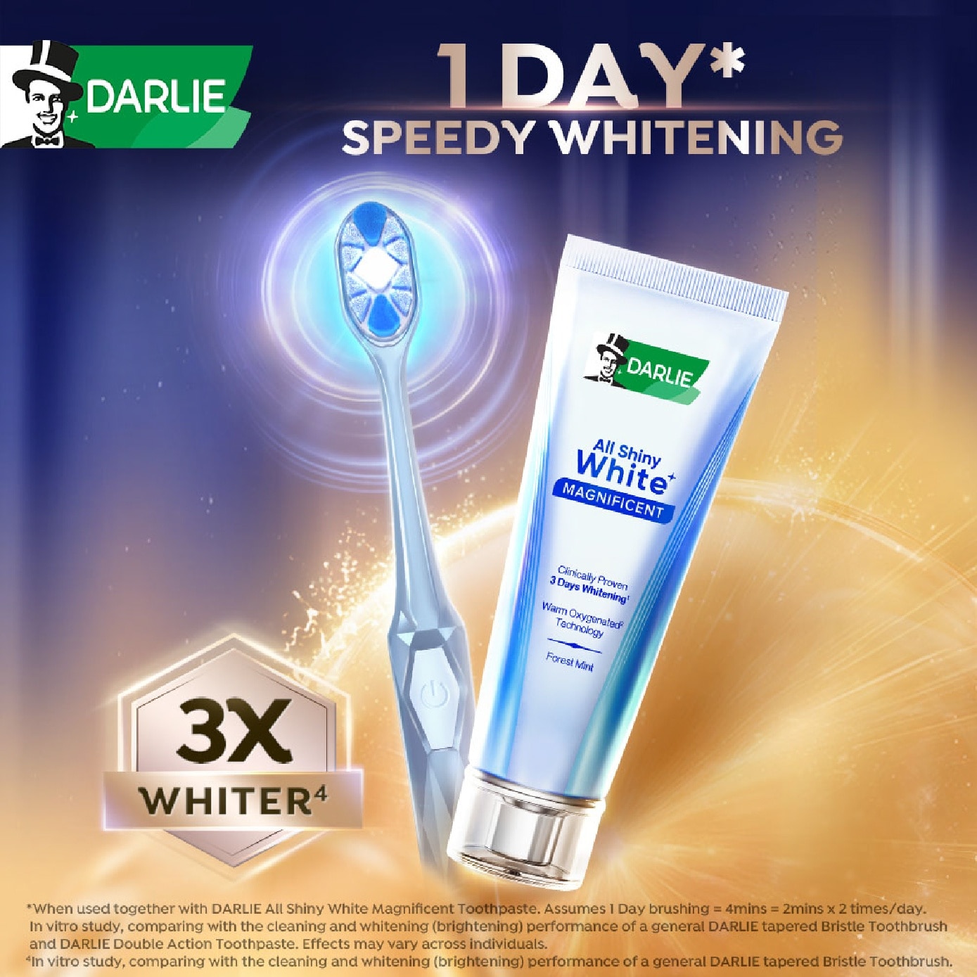 All Shiny White Magnificent Blue Light Whitening Toothbrush 1s