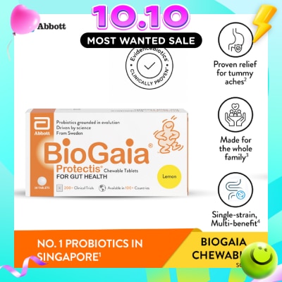 BIOGAIA Protectis Chewable Tablet Lemon 30s (Expiry: Jun`2027) image