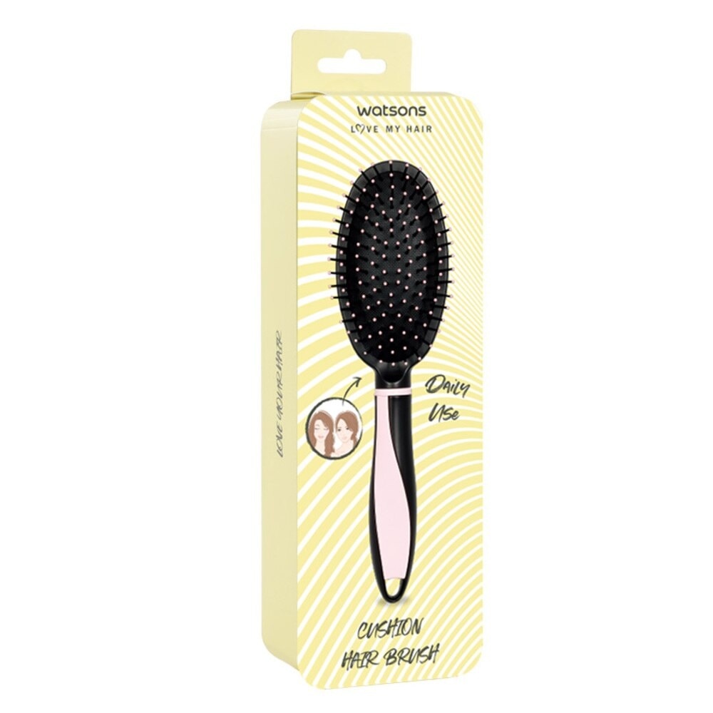 Easy Grip Rubber Handle Cushion Hair Brush Pink 1s