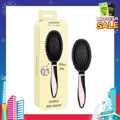 WATSONS Easy Grip Rubber Handle Cushion Hair Brush Pink 1s