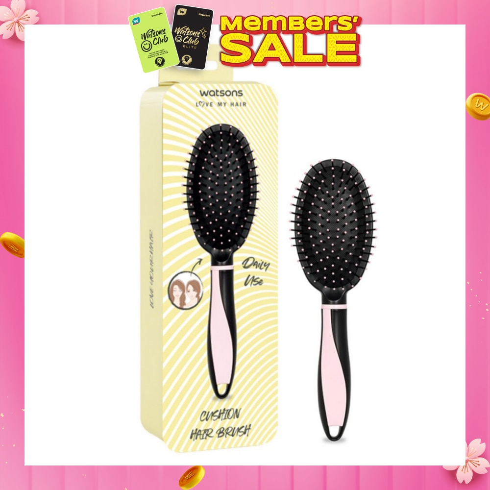 Easy Grip Rubber Handle Cushion Hair Brush Pink 1s