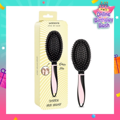 WATSONS Easy Grip Rubber Handle Cushion Hair Brush Pink 1s