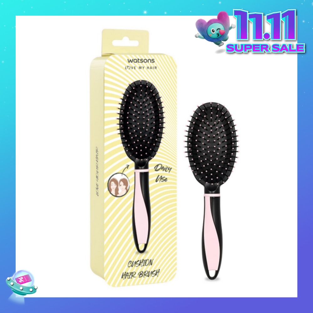 Easy Grip Rubber Handle Cushion Hair Brush Pink 1s