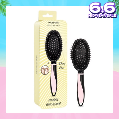 WATSONS Easy Grip Rubber Handle Cushion Hair Brush Pink 1s