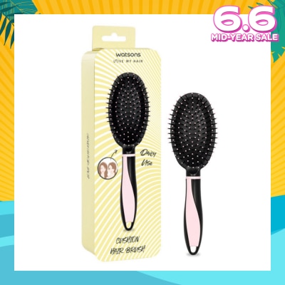 WATSONS Easy Grip Rubber Handle Cushion Hair Brush Pink 1s