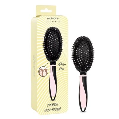 WATSONS Easy Grip Rubber Handle Cushion Hair Brush Pink 1s