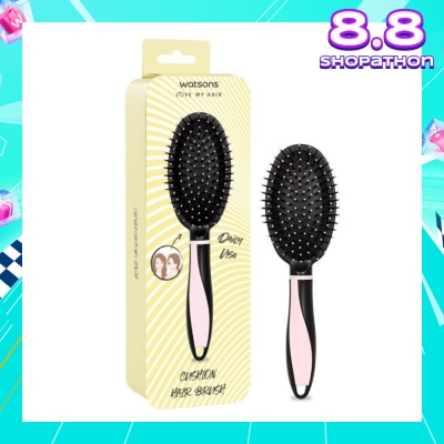 WATSONS Easy Grip Rubber Handle Cushion Hair Brush Pink 1s