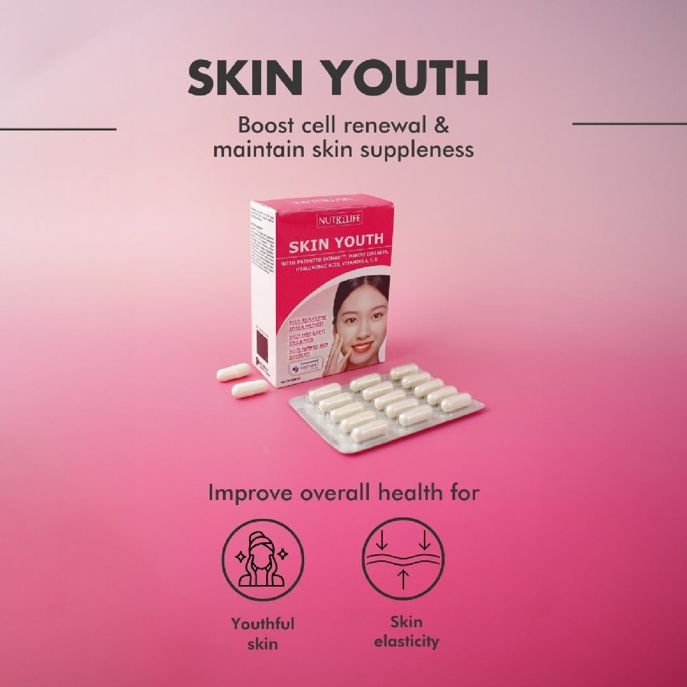 Skin Youth (Boosts Cell Renewal & Maintains Skin Suppleness) Tablet 60s image