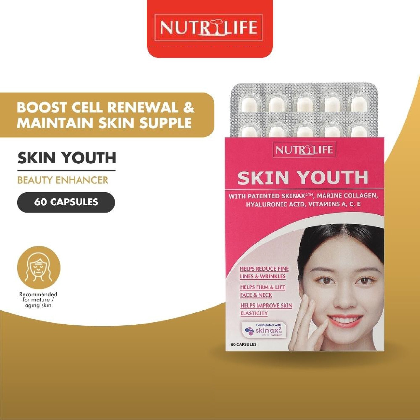 Skin Youth (Boosts Cell Renewal & Maintains Skin Suppleness) Tablet 60s image