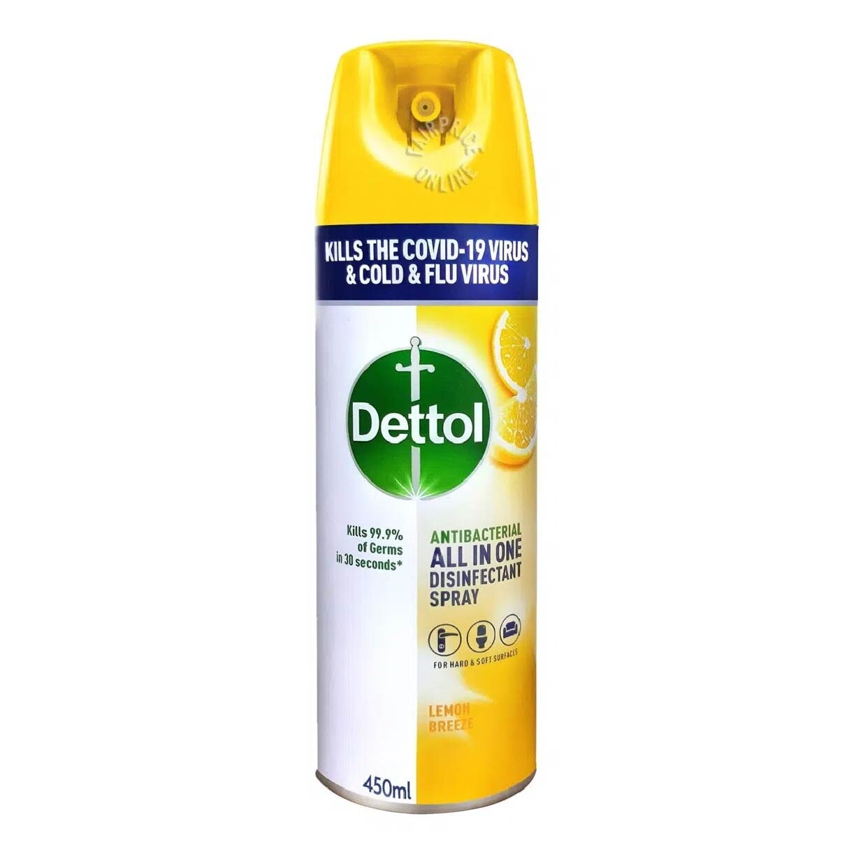 Anti-Bacterial Disinfectant Spray Lemon Breeze (Kills 99.9% Germs) 450ml