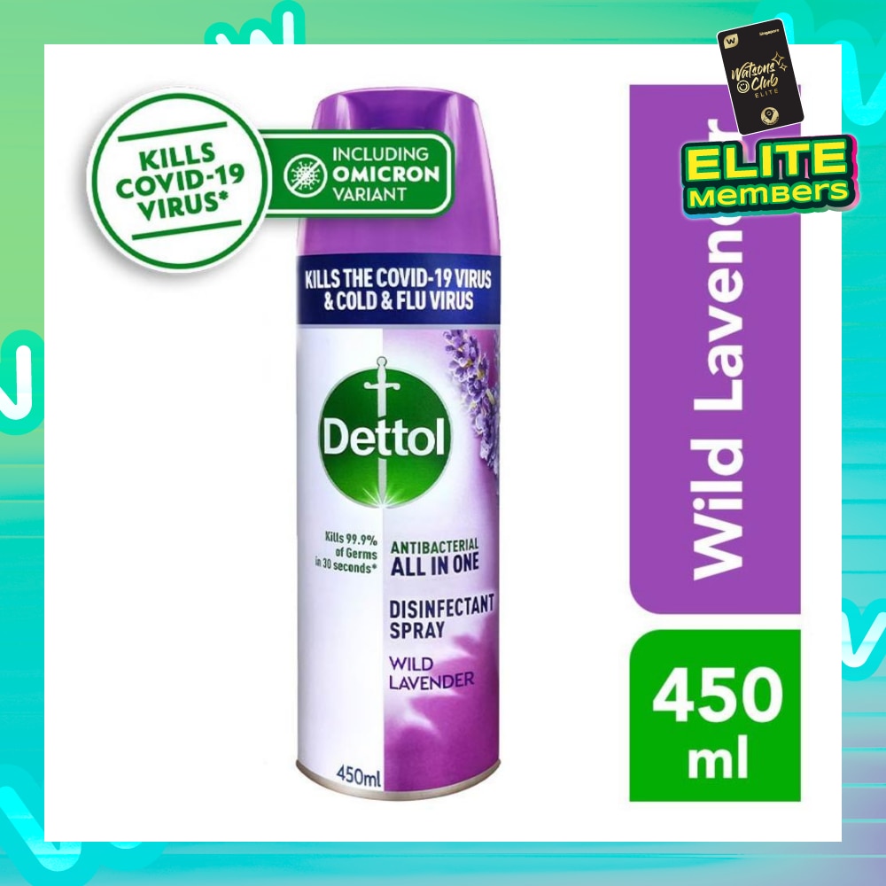 Anti-Bacterial Disinfectant Spray Wild Lavender (Kills 99.9% Germs) 450ml