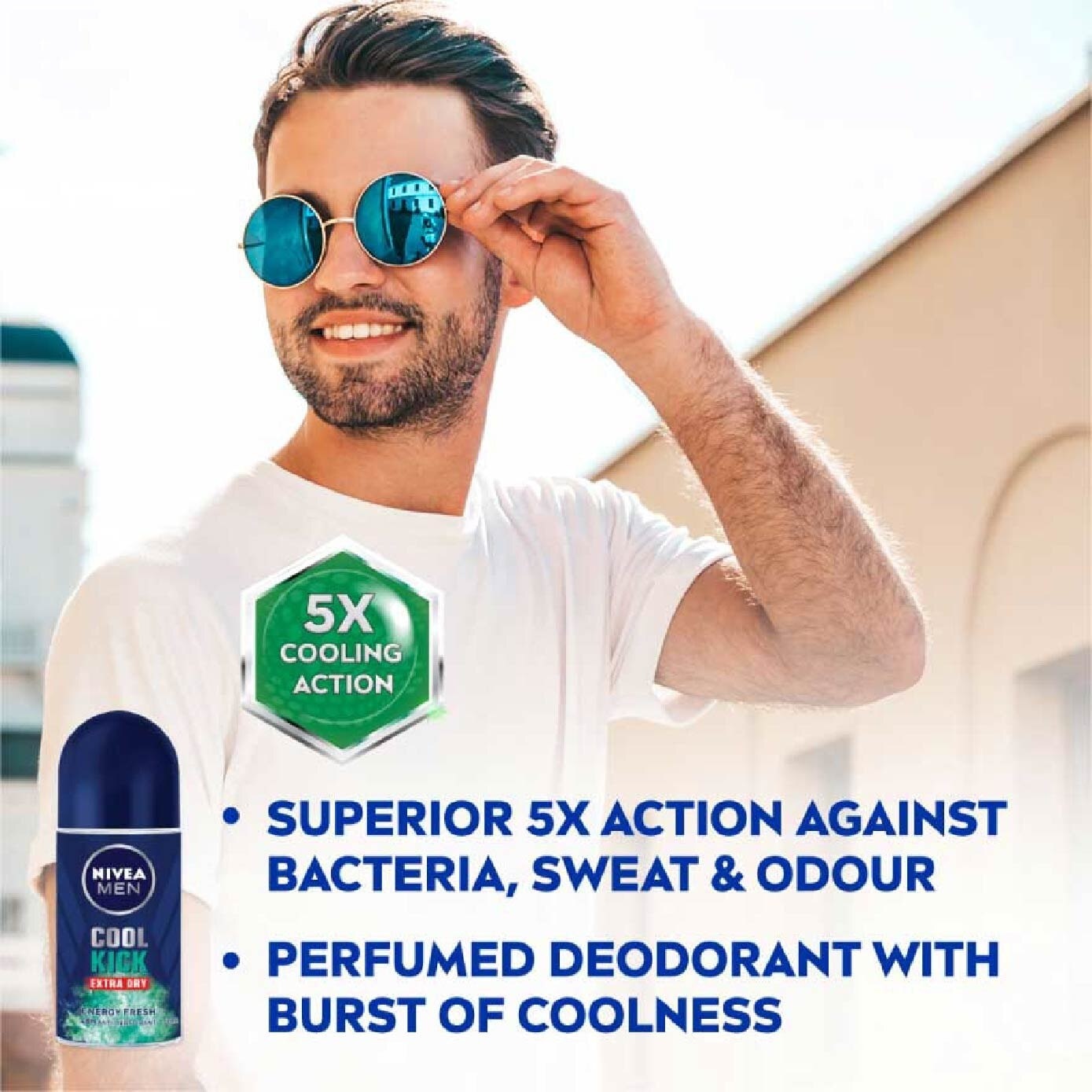 Men Cool Kick Extra Dry Deodorant Energy Fresh (48HR Anti-Perspirant) 50ml