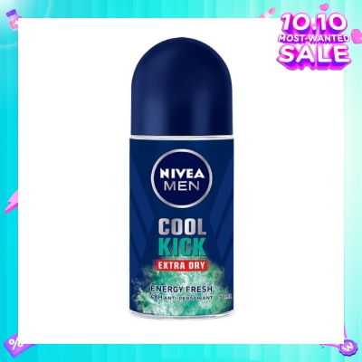 NIVEA Men Cool Kick Extra Dry Deodorant Energy Fresh (48HR Anti-Perspirant) 50ml