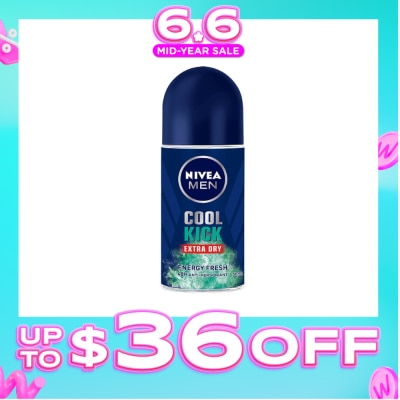 NIVEA - Men Cool Kick Extra Dry Deodorant Energy Fresh (48HR Anti-Perspirant) 50ml