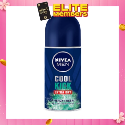 NIVEA Men Cool Kick Extra Dry Deodorant Energy Fresh (48HR Anti-Perspirant) 50ml