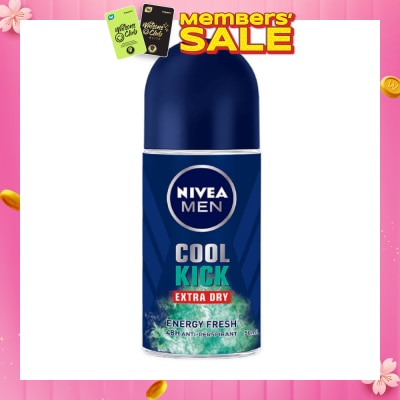 NIVEA Men Cool Kick Extra Dry Deodorant Energy Fresh (48HR Anti-Perspirant) 50ml