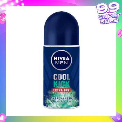 NIVEA Men Cool Kick Extra Dry Deodorant Energy Fresh (48HR Anti-Perspirant) 50ml