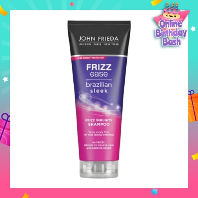 JOHN FRIEDA Frizz Ease Brazilian Sleek Frizz Immunity Shampoo (For Medium to Coarse Hair Tame Unruly Hair) 250ml