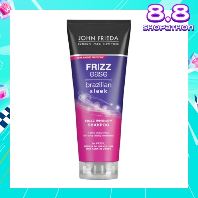 JOHN FRIEDA Frizz Ease Brazilian Sleek Frizz Immunity Shampoo (For Medium to Coarse Hair Tame Unruly Hair) 250ml