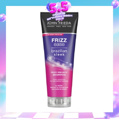 JOHN FRIEDA - Frizz Ease Brazilian Sleek Frizz Immunity Shampoo (For Medium to Coarse Hair Tame Unruly Hair) 250ml