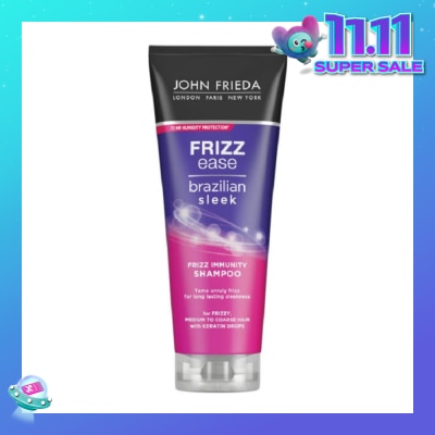 JOHN FRIEDA Frizz Ease Brazilian Sleek Frizz Immunity Shampoo (For Medium to Coarse Hair Tame Unruly Hair) 250ml
