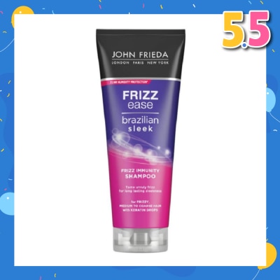 JOHN FRIEDA Frizz Ease Brazilian Sleek Frizz Immunity Shampoo (For Medium to Coarse Hair Tame Unruly Hair) 250ml
