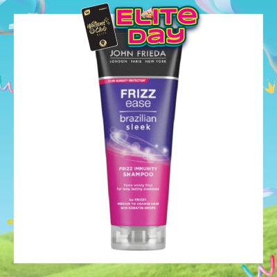 JOHN FRIEDA - Frizz Ease Brazilian Sleek Frizz Immunity Shampoo (For Medium to Coarse Hair Tame Unruly Hair) 250ml