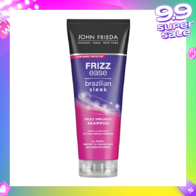 JOHN FRIEDA Frizz Ease Brazilian Sleek Frizz Immunity Shampoo (For Medium to Coarse Hair Tame Unruly Hair) 250ml