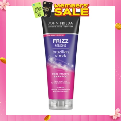 JOHN FRIEDA Frizz Ease Brazilian Sleek Frizz Immunity Shampoo (For Medium to Coarse Hair Tame Unruly Hair) 250ml