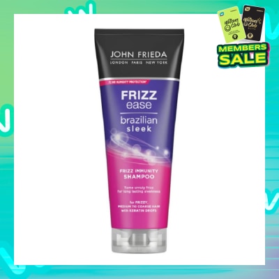 JOHN FRIEDA Frizz Ease Brazilian Sleek Frizz Immunity Shampoo (For Medium to Coarse Hair Tame Unruly Hair) 250ml