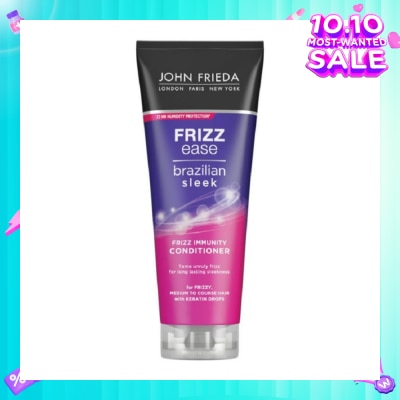 JOHN FRIEDA Frizz Ease Brazilian Sleek Frizz Immunity Conditioner (For Medium to Coarse Hair Tame Unruly Hair) 250ml