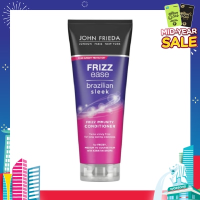 JOHN FRIEDA Frizz Ease Brazilian Sleek Frizz Immunity Conditioner (For Medium to Coarse Hair Tame Unruly Hair) 250ml