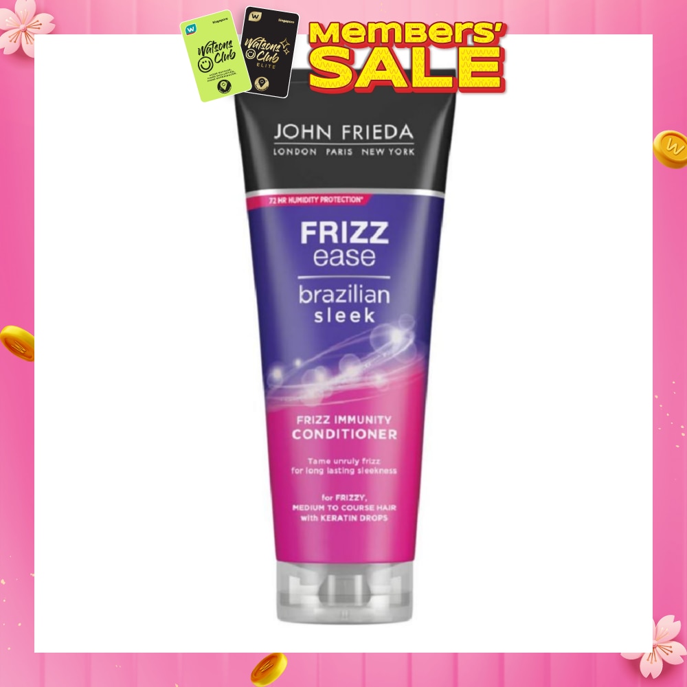 Frizz Ease Brazilian Sleek Frizz Immunity Conditioner (For Medium to Coarse Hair Tame Unruly Hair) 250ml