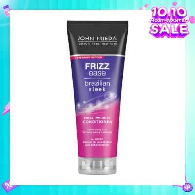 JOHN FRIEDA Frizz Ease Brazilian Sleek Frizz Immunity Conditioner (For Medium to Coarse Hair Tame Unruly Hair) 250ml