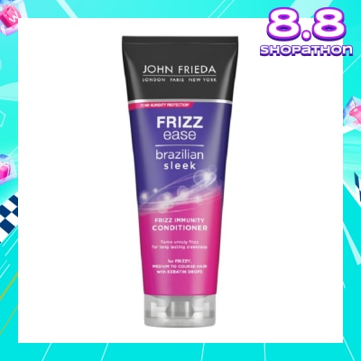JOHN FRIEDA Frizz Ease Brazilian Sleek Frizz Immunity Conditioner (For Medium to Coarse Hair Tame Unruly Hair) 250ml