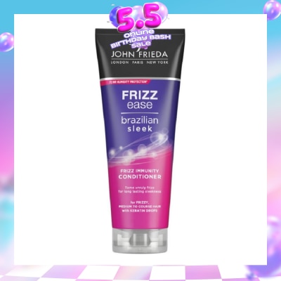JOHN FRIEDA - Frizz Ease Brazilian Sleek Frizz Immunity Conditioner (For Medium to Coarse Hair Tame Unruly Hair) 250ml