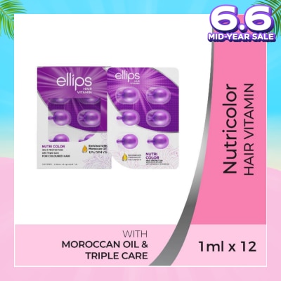 ELLIPS Hair Vitamins Nutricolor (Protect Against Sun Damage & Restore Shine To Coloured Hair) 12s