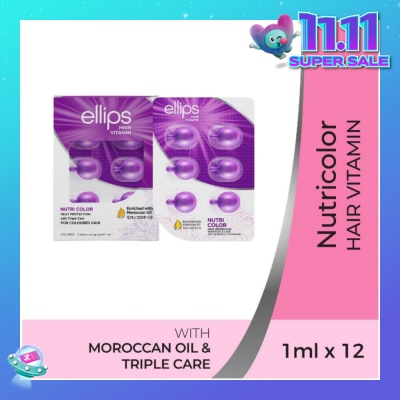 ELLIPS Hair Vitamins Nutricolor (Protect Against Sun Damage & Restore Shine To Coloured Hair) 12s